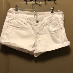 American Eagle white denim shorts